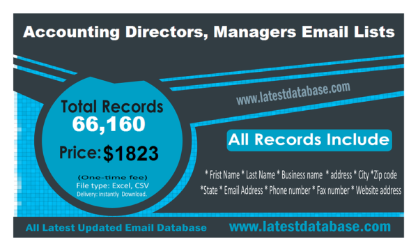 Accounting Directors, Managers Customer service Email Datas