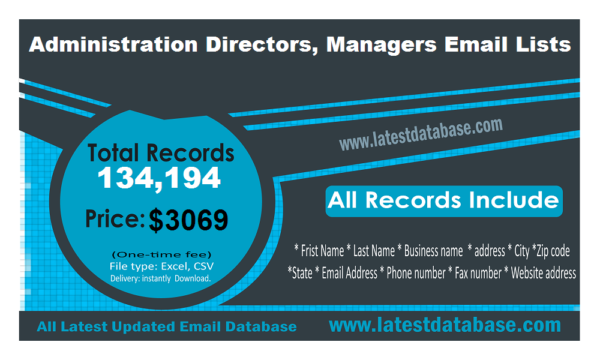 Administration Directors, Managers Customer service Email Datas