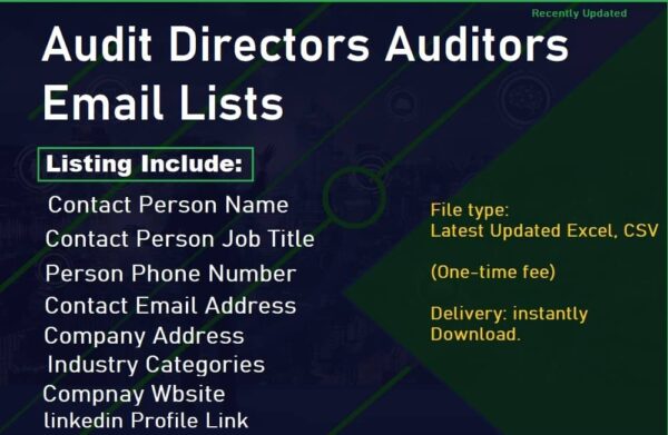 Audit Directors Auditors Customer service Email Datas Trial