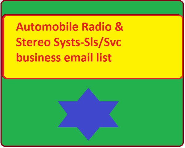 Automobile Radio & Stereo Systs-Sls Svc Customer service Email Data