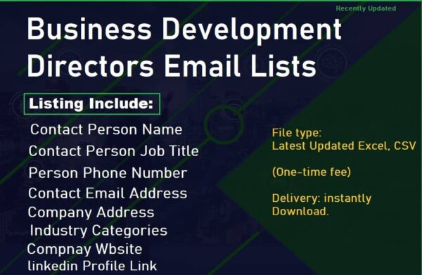 Business Development Directors Customer service Email Datas Trial