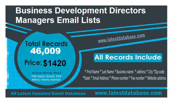 Business Development Directors Managers Customer service Email Datas