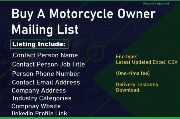 Buy A Motorcycle Owner Mailing List