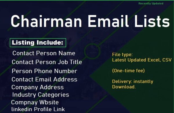 Chairman Customer service Email Datas Trial