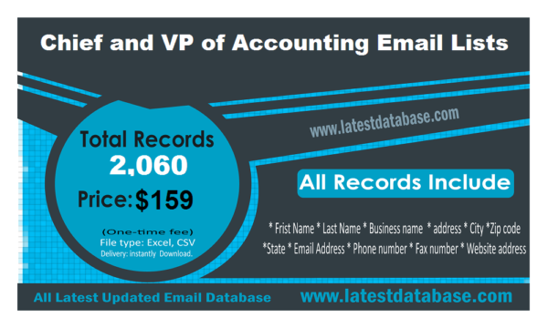 Chief and VP of Accounting Customer service Email Datas