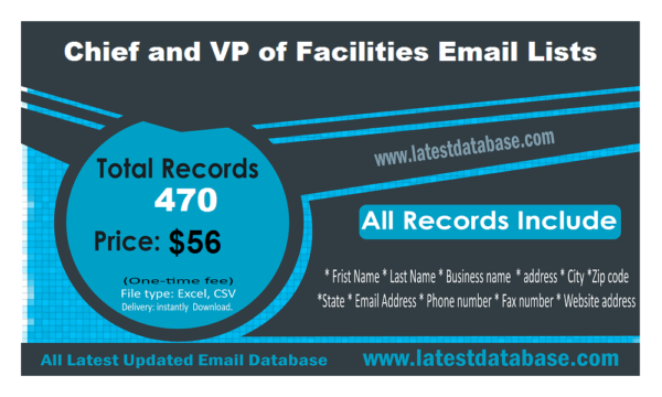 Chief and VP of Facilities Customer service Email Datas