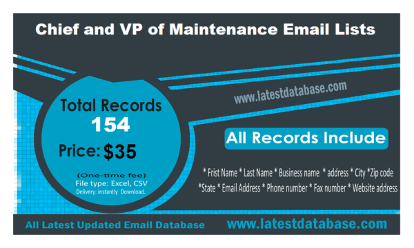 Chief and VP of Maintenance Customer service Email Datas