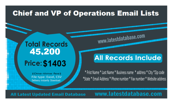 Chief and VP of Operations Customer service Email Datas