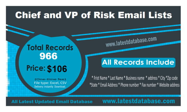 Chief and VP of Risk Customer service Email Datas