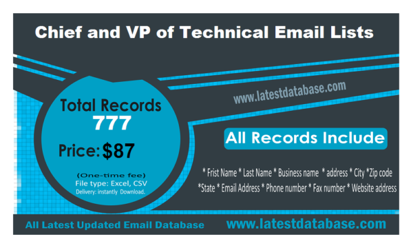 Chief and VP of Technical Customer service Email Datas