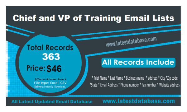 Chief and VP of Training Customer service Email Datas