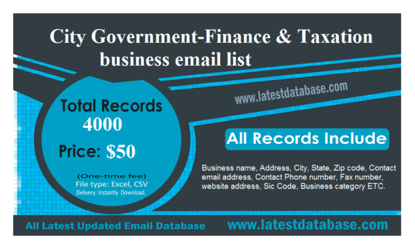 City Government-Finance & Taxation Customer service Email Data