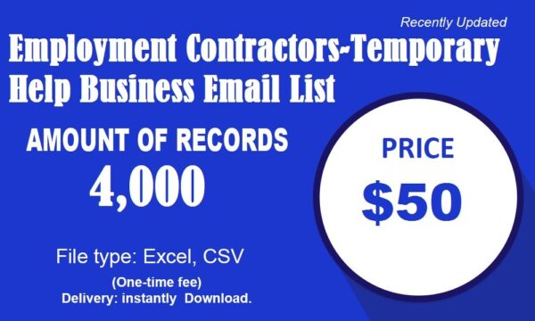 Employment Contractors-Temporary Help Customer service Email Data