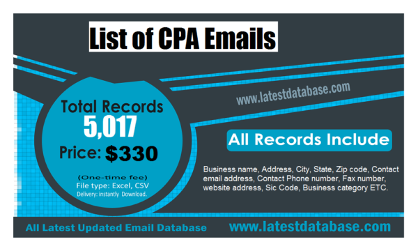 List of CPA Customer service Email Data