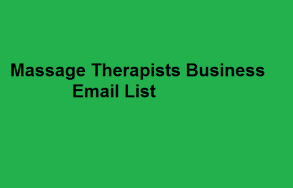 Massage Therapists Customer service Email Data