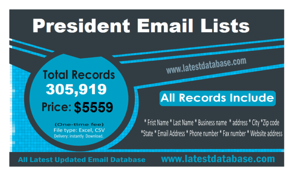 President Customer service Email Datas