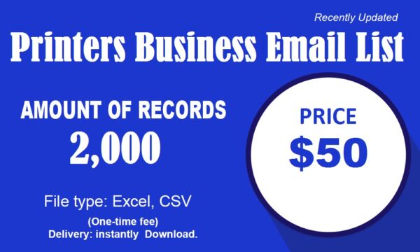 Printers Customer service Email Data