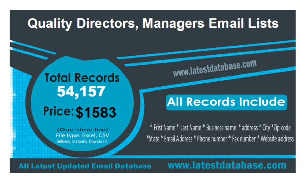 Quality Directors Managers Customer service Email Datas