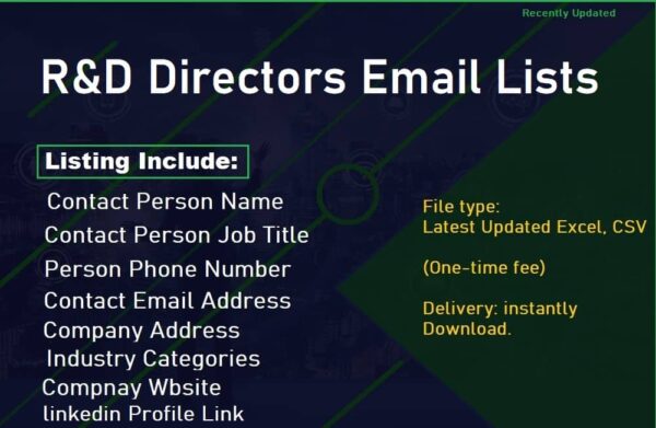 R&D Directors Customer service Email Datas Trial