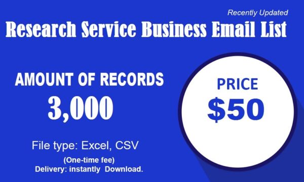 Research Service Customer service Email Data