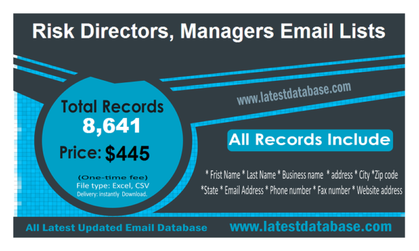 Risk Directors, Managers Customer service Email Datas