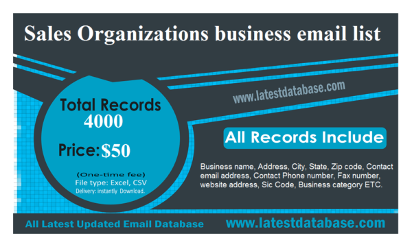 Sales Organizations Customer service Email Data