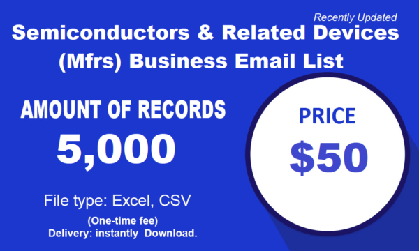 Semiconductors & Related Devices (Mfrs) Customer service Email Data