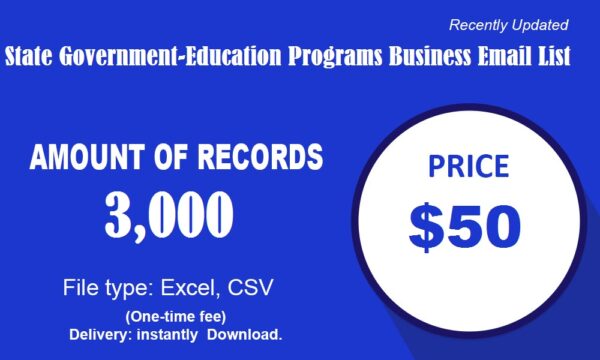 State Government-Education Programs Customer service Email Data