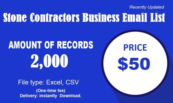 Stone Contractors Customer service Email Data