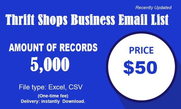 Thrift Shops Customer service Email Data