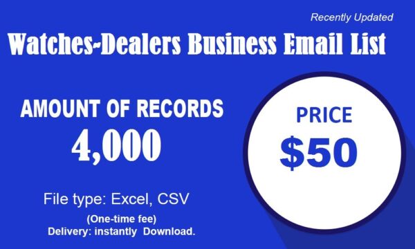 Watches-Dealers Customer service Email Data